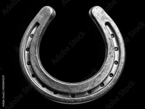 Vintage Horseshoe Clip Art for Good Luck and Western Theme Designs in Black and White Style