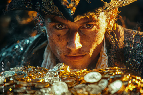 Gilded Transactions: Cinematic 8K Imagery of Gold Payments in 1750