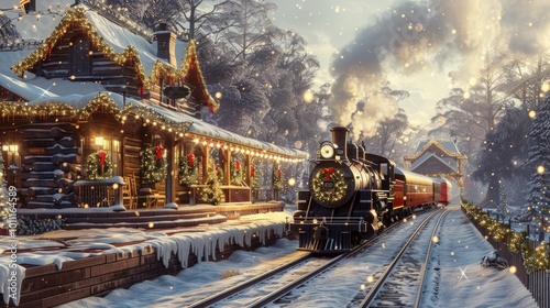 Christmas Train Station: An Old-Fashioned Station in Holiday Spirit