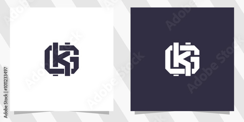 letter gk kg logo design vector