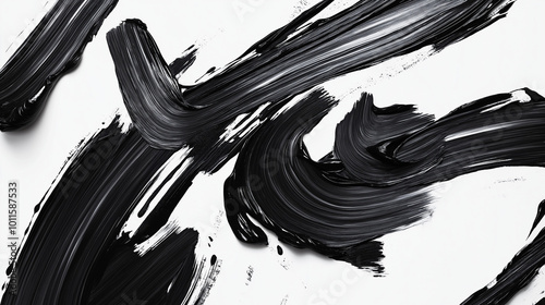 A playful mix of black brushstrokes of various sizes and orientations, from short and staccato to long and fluid, all on a clean white background, creating an energetic vibe.