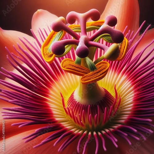 Flower Stamen The vivid colors of pollen on the stamen of a brig