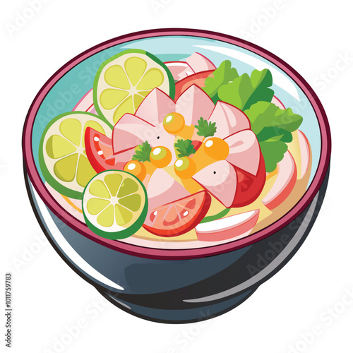 Ceviche vector illustration isolated on a white background