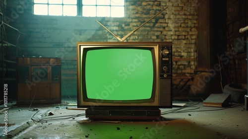 green screen on an old tv