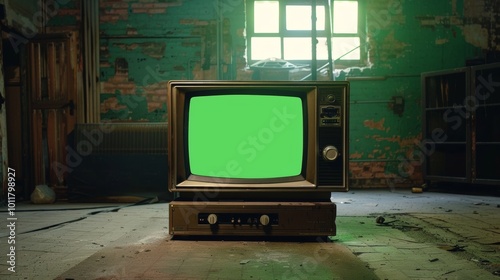 green screen on an old tv