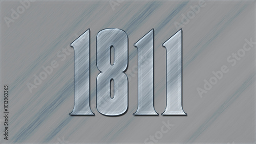 3D Glass effect number design of 1811, glassy background.