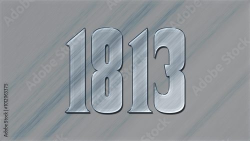 3D Glass effect number design of 1813, glassy background.