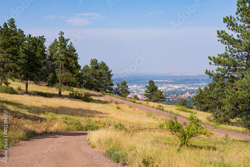 overlooking city of boulder colorado from chautauqua trailhead