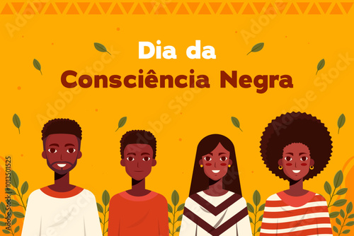 Dia da Consciencia Negra or black awareness day background illustration