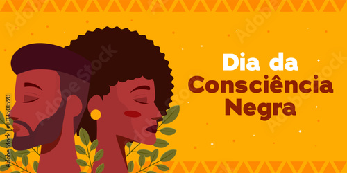 Dia da Consciencia Negra or black awareness day horizontal banner