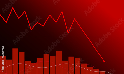 Financial stock chart showing stock volatility and downtrend on Black Monday.