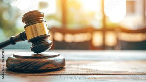 Close-up of a wooden gavel on a desk symbolizing the authority of election rules. law,justice,legality,legitimacy,power,authority,influence,dominance