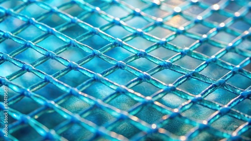 synthetic, mesh, modern, detail, closeup, lines, grid, grid-like, textile, green, macro, vivid, net, texture, geometric, vibrant, blue, Plastic net with abstract texture close up view