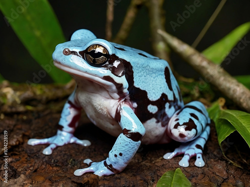 Amazon Milk Frog (Trachycephalus resinifictrix) – Known for its pale blue and black marbled skin, this frog is native to the Amazon rainforest and has a soft, almost rubbery appearance.