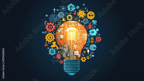 Creative Lightbulb Design with Interconnected Gears