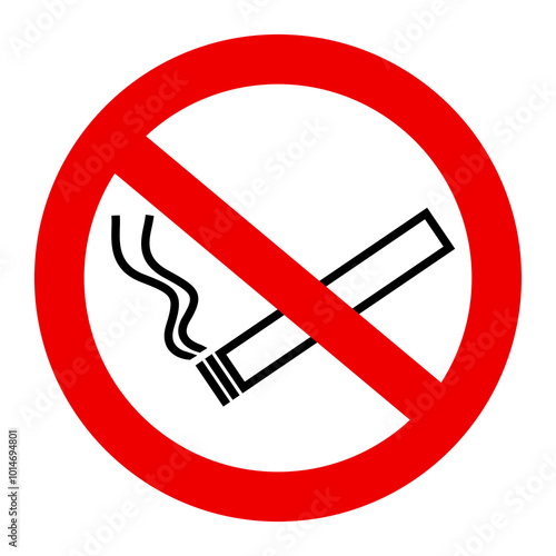 Smoking not allowed or prohibited sign illustration isolated on a cutout PNG transparent background