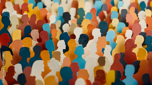 a paper cut of of a crowd of diverse people