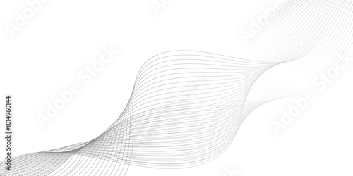 abstract Curved wavy lines tech futuristic motion background technology line stripe isolated science digital flowing black line, . abstract grey and white technology blend smooth wave lines. 