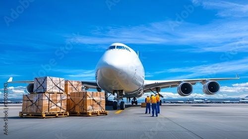 Cargo Plane Loading at Airport.