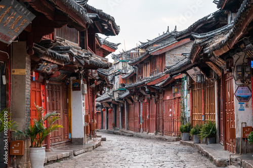 The retro style landscape in the Old Town of Lijiang, China