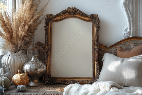 Empty blank antique style frame - 7