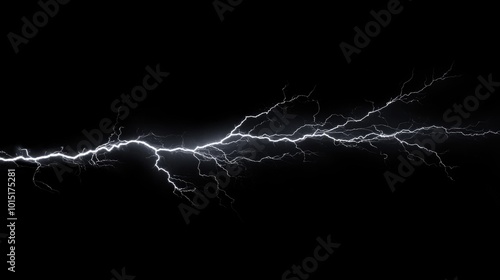 Lightning bolt with branching fingers on black background