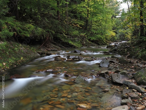 Dolina Zimnika - Beskid Śląski Górski potok z kaskadami