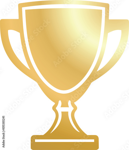 Award winner golden Trophy design. Champion sign. Leadership happy successful. Victory prize tropy graphic design symbol. Vector and PNG illustration. Fast first place