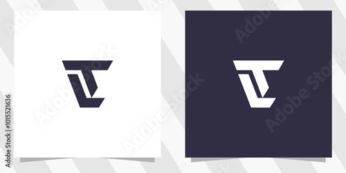 letter lt tl logo design vector