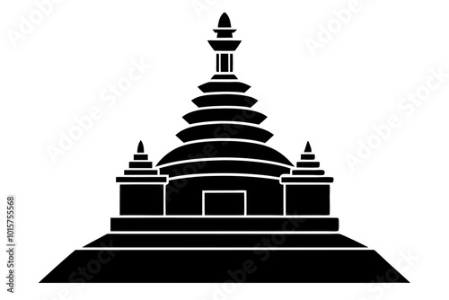 Nepalese Stupa Silhouette of a Round Tiered Structure