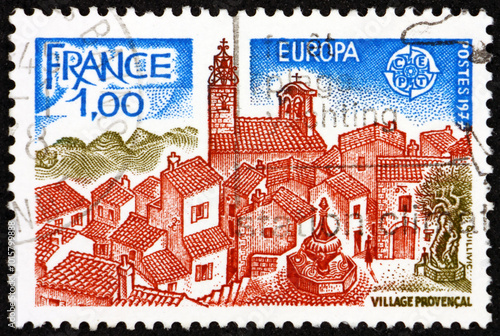 Postage stamp France 1977 village in Provence