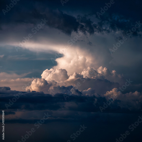 The sky is dark and cloudy, with a storm brewing in the distance