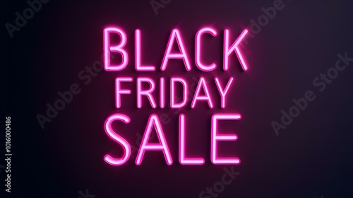 Pink 'BLACK FRIDAY SALE' Neon Sign on an elegant Dark Background