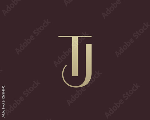 TJ letter logo icon design. Classic style luxury initials monogram.