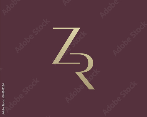 ZR letter logo icon design. Classic style luxury initials monogram.