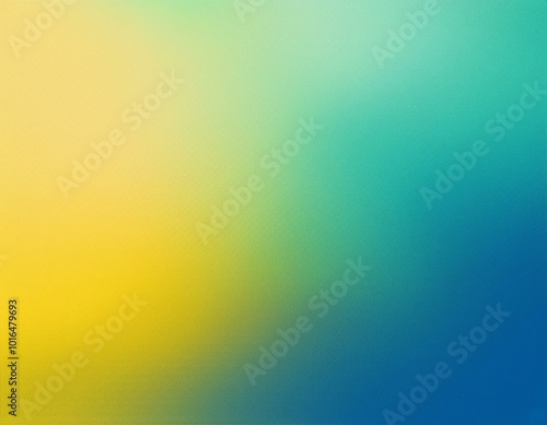 Abstract blue green yellow grainy summer poster design background. Colorful grainy gradient soft glowing backdrop design, web header, banner.