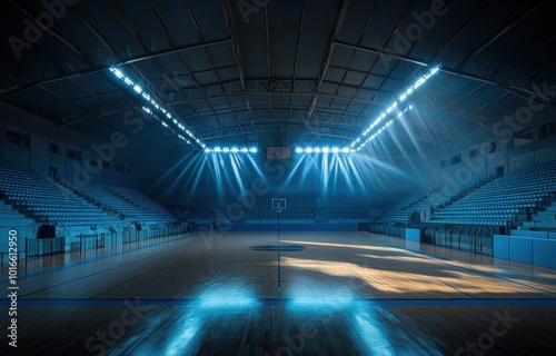 Empty Basketball Arena.