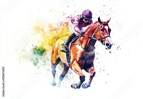 Watercolor Racehorse.