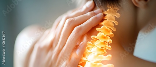 of a person experiencing spine deformity and chronic pain due to the long term effects of untreated hyperparathyroidism leading to osteoporosis and fragile bones