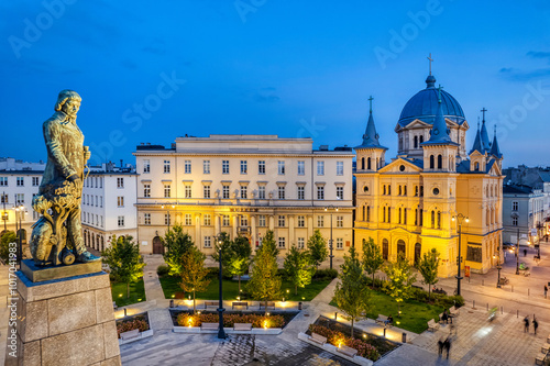 The city of Łódź - view of Freedom Square. Lodz, Poland.