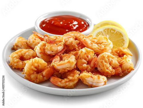 Delicious Plate of Golden Fried Shrimp