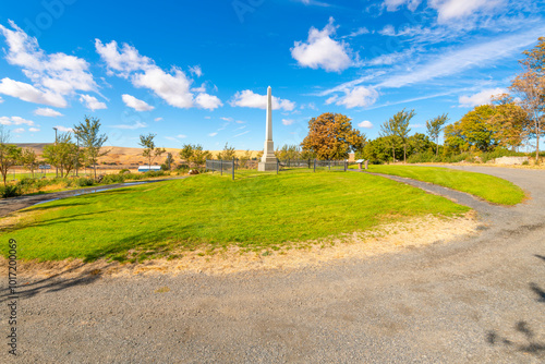 Steptoe Battlefield State Park Heritage Site, site of the 1858 Battle of Pine Creek between native Americans and American soldiers, in the rural town of Rosalia, Washington, Palouse Region.