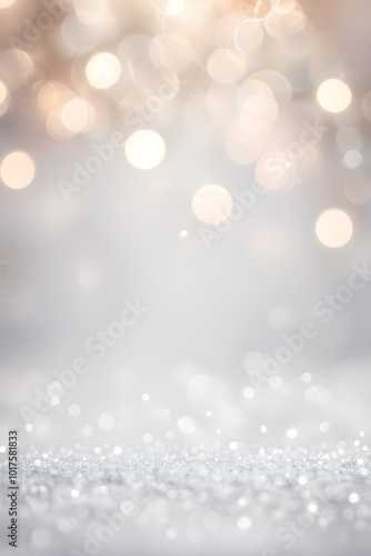 Silver christmas with bokeh lights background