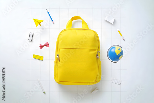 A graphic illustration of a school backpack for the new school year