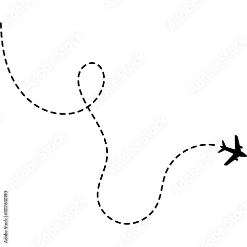 Airplane Route Dotted Line