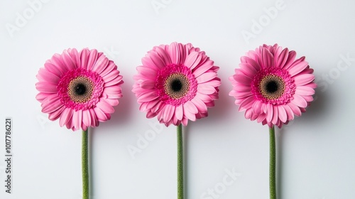 Pink Gerber daisies isolated on transparent background