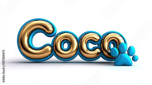 Colorful Coco Logo with Gold and Turquoise Design