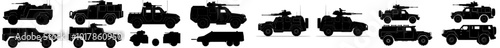 A set of armored military vehicles. Armoured military vehicles for military concepts. Vehicles with mine resistance and ambush protection.