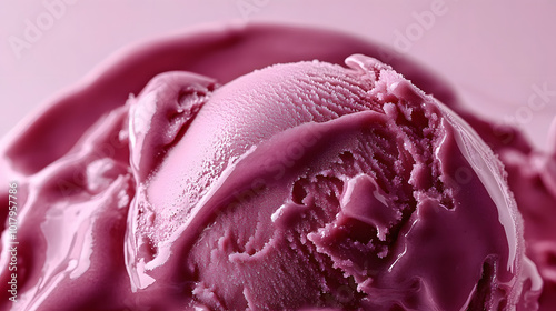 Sweet Azuki Delight: Close-up of Red Bean Ice Cream with Unique Texture