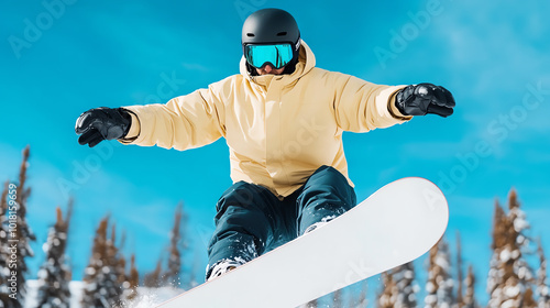 Snowboarder launching into a freestyle trick with precision and style, displaying their advanced snowboarding skills